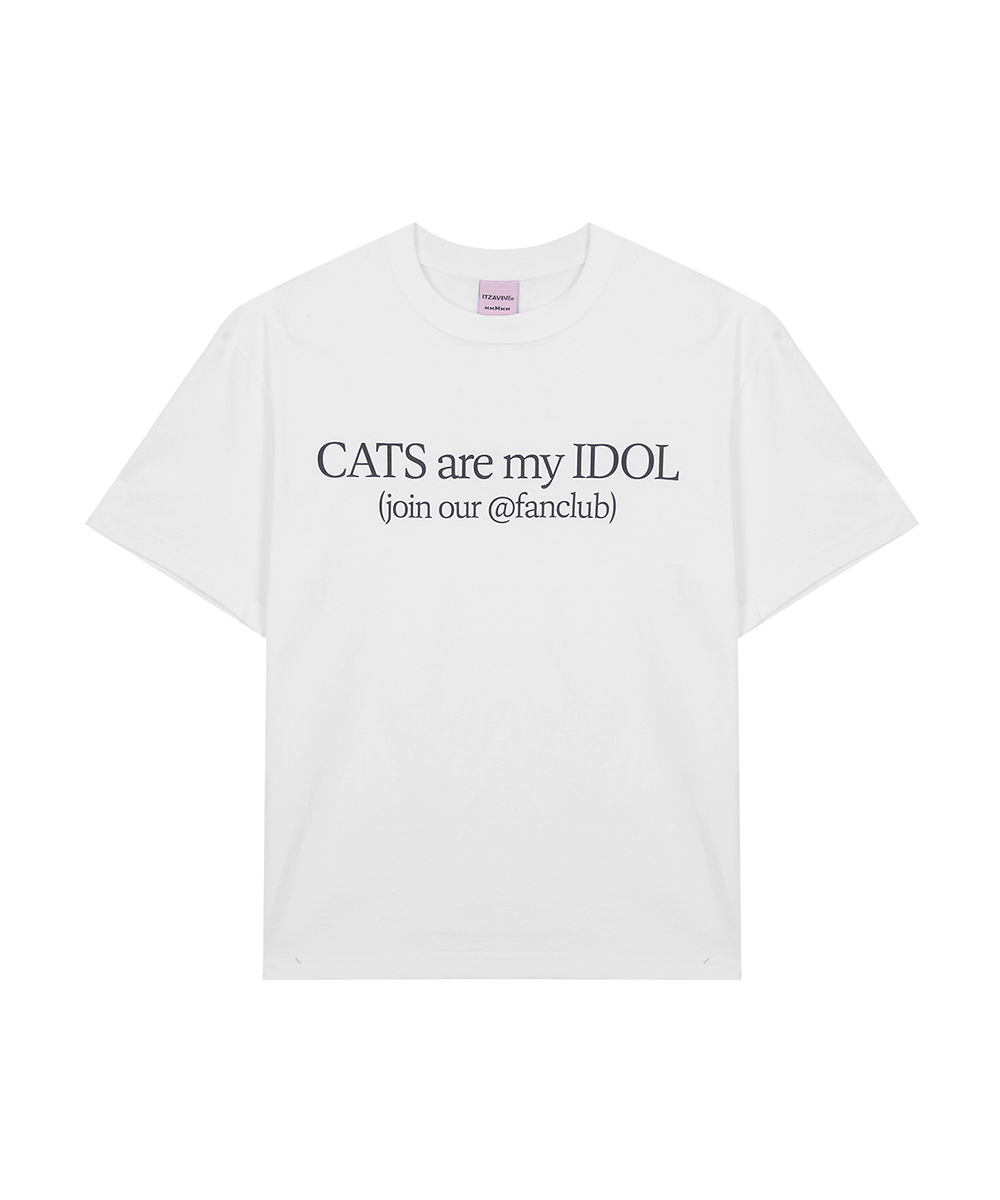 [IBB23UT07WH] CATS ARE MY IDOL - WHITE,고양이,고양이 반팔, 고양이 후드,잇자바이브