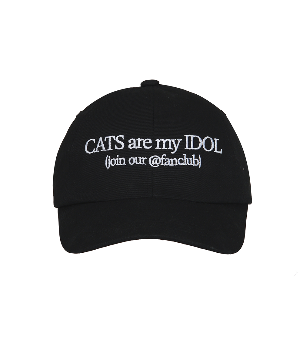 [IBB23UCA17BK] CATS ARE MY IDOL CAP - BLACK,고양이,고양이 반팔, 고양이 후드,잇자바이브