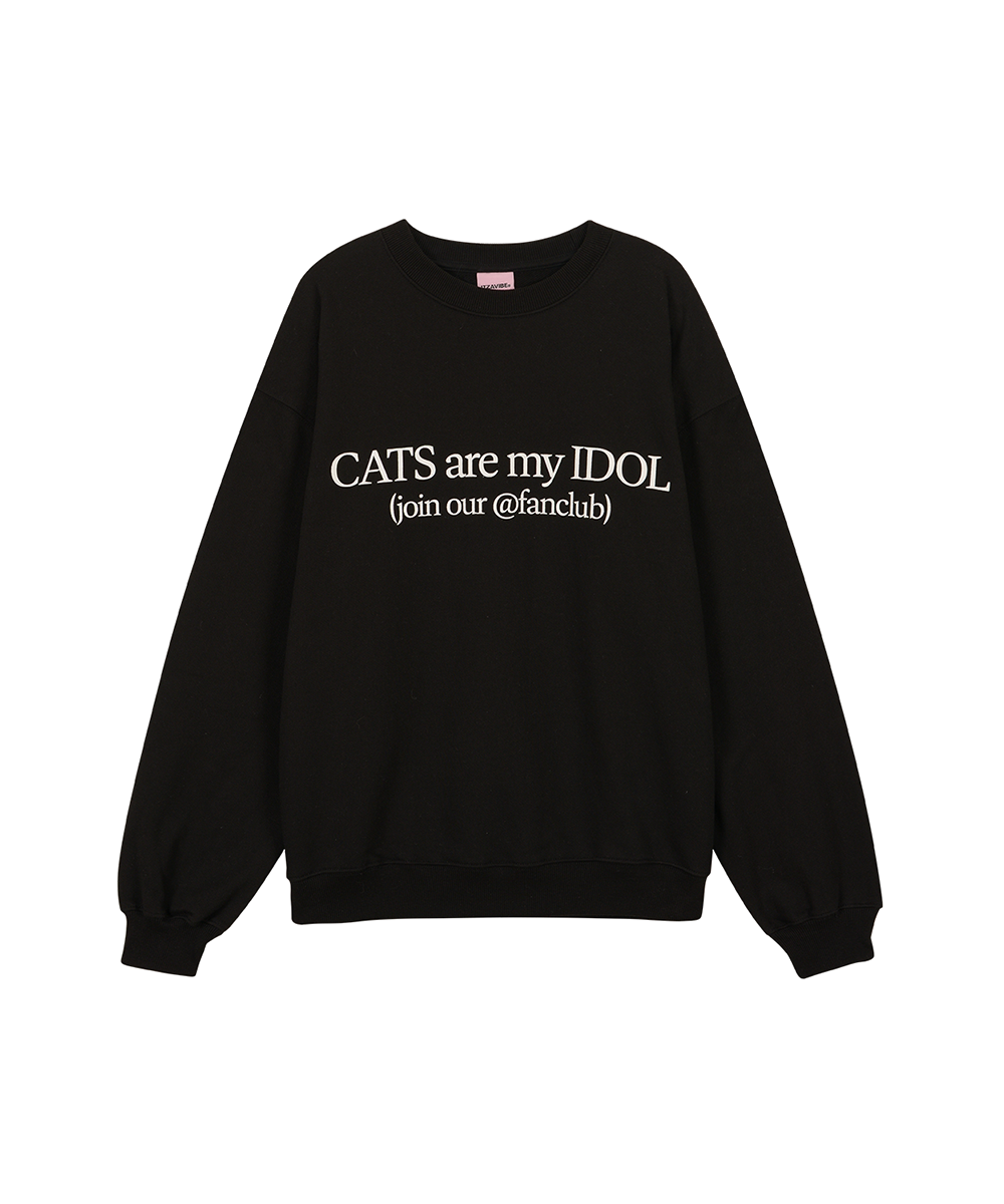 [IBC23USS08BK] CATS ARE MY IDOL MTM - BLACK,고양이,고양이 반팔, 고양이 후드,잇자바이브